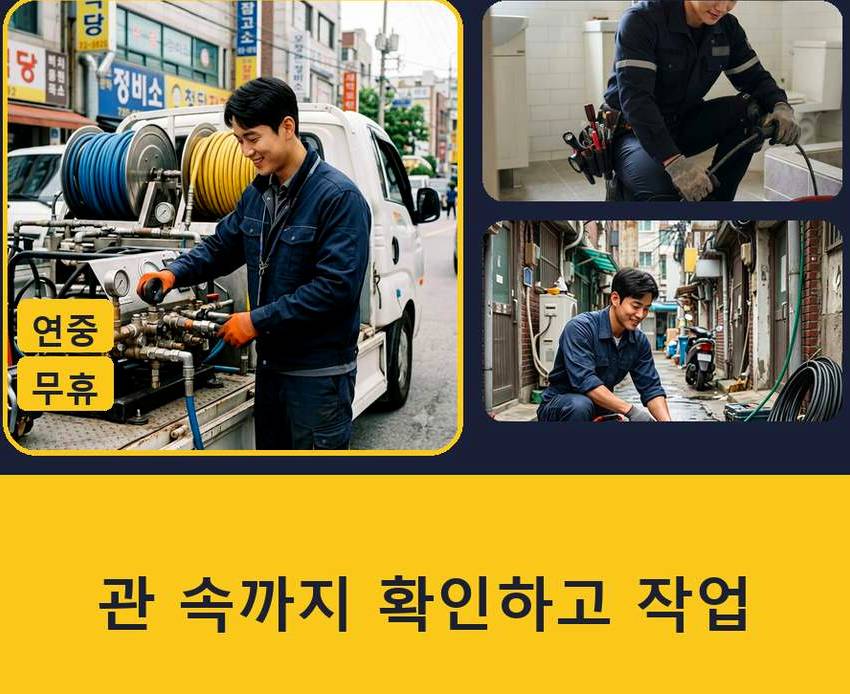 김포시 태리 하수구막힘 업체 현장 작업 사진 - 배관해결사