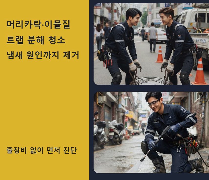 수원시권선구 평리동 하수구막힘 야간 출동 현장 작업 사진 - 배관해결사