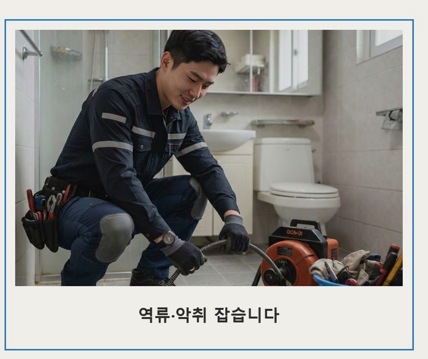 용인시수지구 풍덕천동 배수구막힘 긴급출동 현장 작업 사진 - 배관해결사