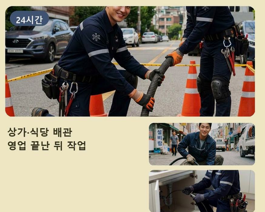 용인시수지구 풍덕천동 베란다 배수구막힘 긴급출동 현장 작업 사진 - 배관해결사