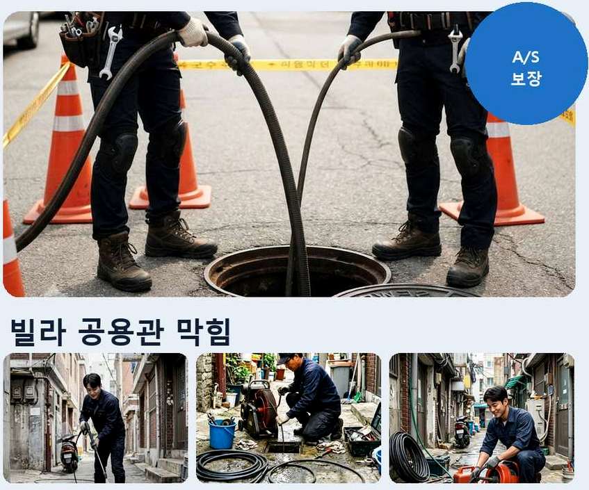 고양시일산동구 풍동 배수구막힘 원인 진단 현장 작업 사진 - 배관해결사