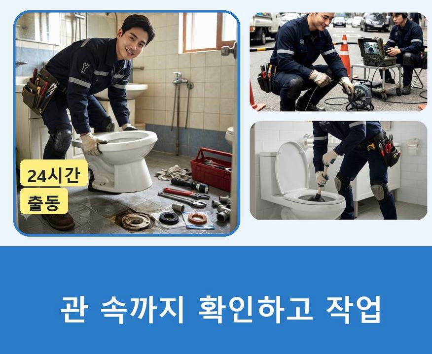 여주시 하거동 하수구막힘 야간 출동 현장 작업 사진 - 배관해결사