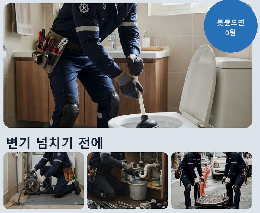 김포시 하성면 변기막힘 긴급출동 현장 작업 사진 - 배관해결사