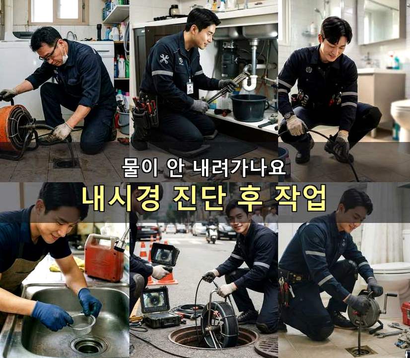 서울 성동구 행당동 배수구막힘 가격 안내 현장 작업 사진 - 배관해결사