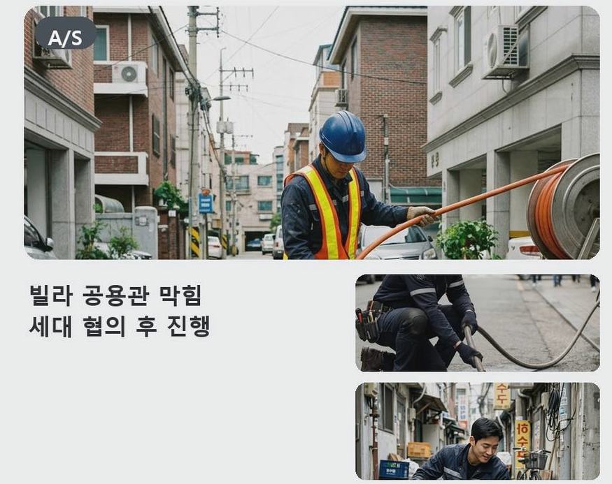서울 관악구 행운동 하수구막힘 출장비 무료 현장 작업 사진 - 배관해결사
