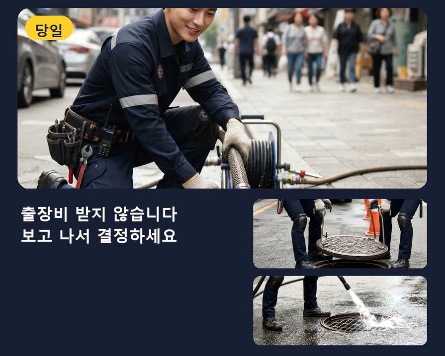 김포시 향산리 하수구막힘 24시 출동 현장 작업 사진 - 배관해결사