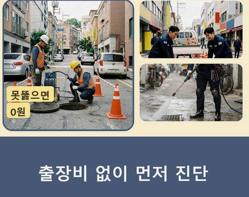 수원시권선구 호매실동 배수구막힘 긴급출동 현장 작업 사진 - 배관해결사