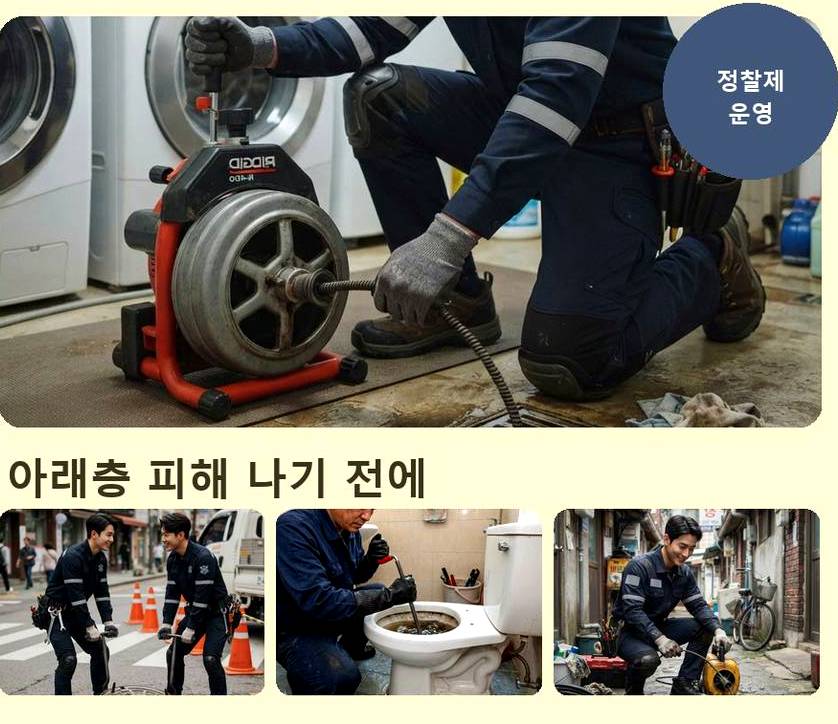 서울 성동구 홍익동 변기막힘 긴급출동 현장 작업 사진 - 배관해결사