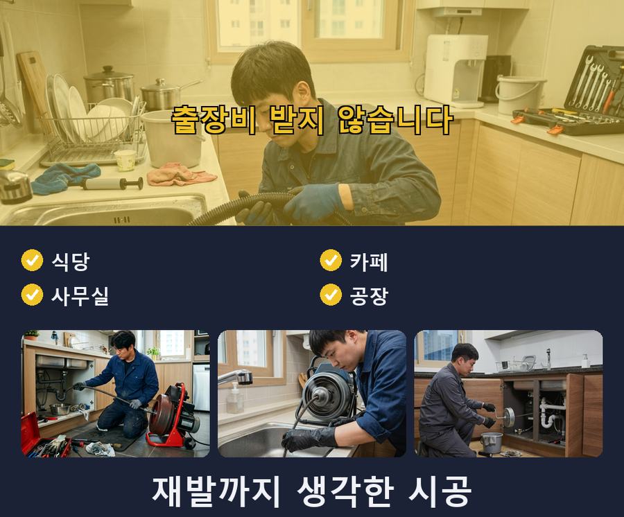 서울 동작구 대방동 변기막힘 고압세척·관통 작업 모습