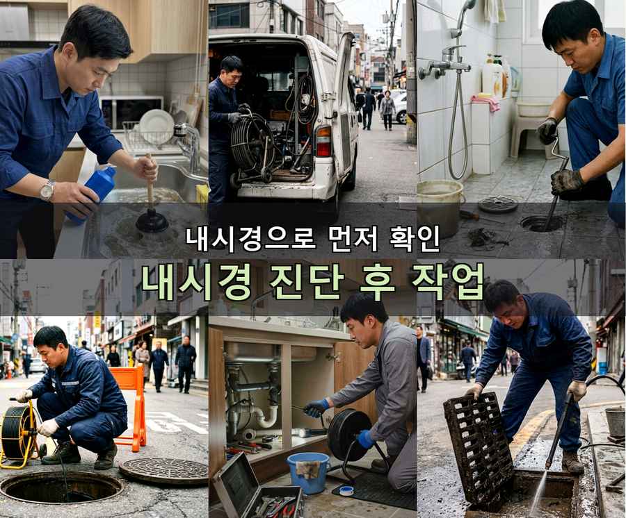 서울 양천구 목동 배수구막힘 가격 안내 현장 작업 사진 - 배관해결사