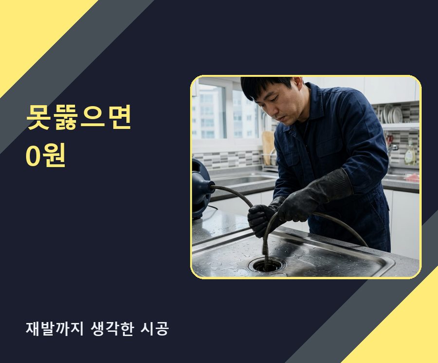 연천군백학면구 미리 싱크대막힘 고압세척·관통 작업 모습