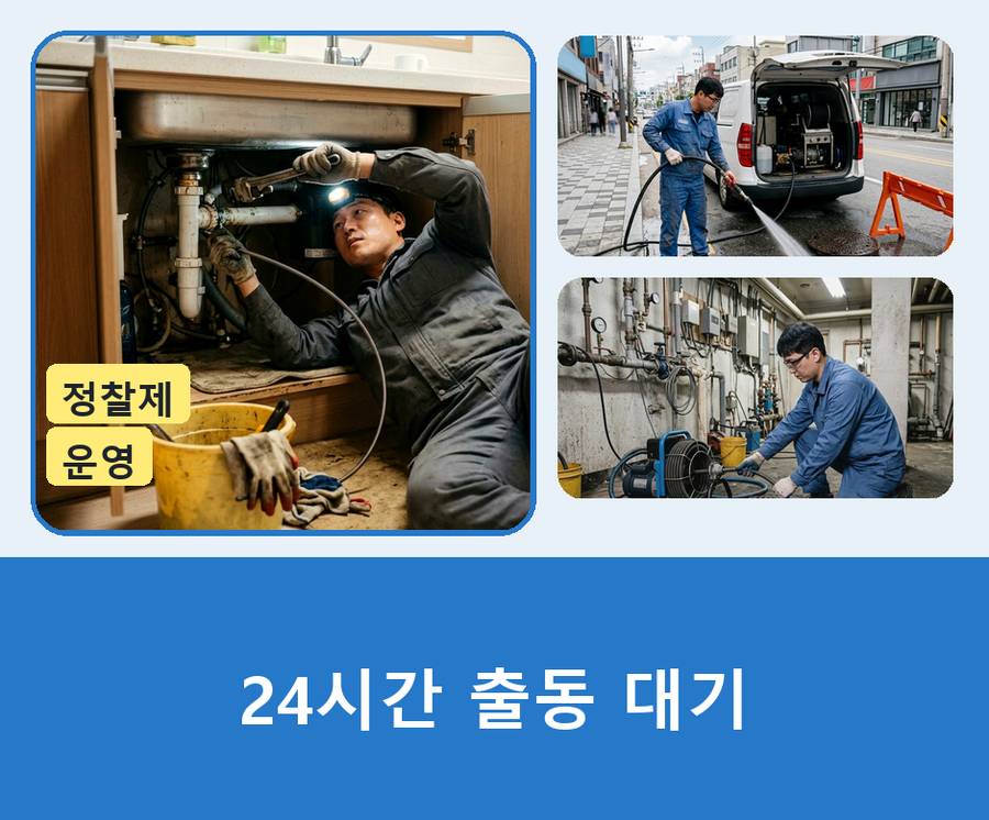 포천시군내면구 읍리 배수구막힘 원인 진단 현장 작업 사진 - 배관해결사