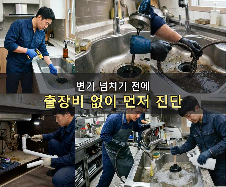 고양시일산서구구 산동 배수구막힘 고압세척·관통 작업 모습