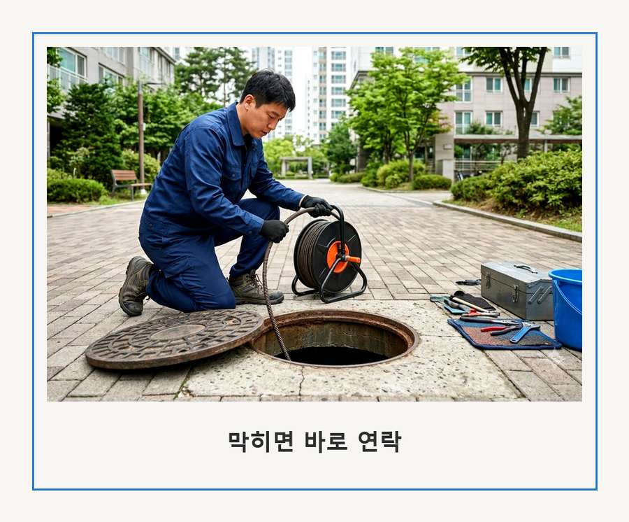 안산시상록구 본오동 배수구막힘 고압세척·관통 작업 모습