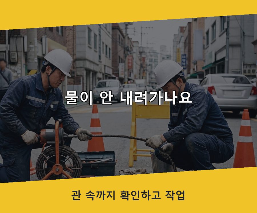서울 광진구구 의동 오수관막힘 고압세척·관통 작업 모습