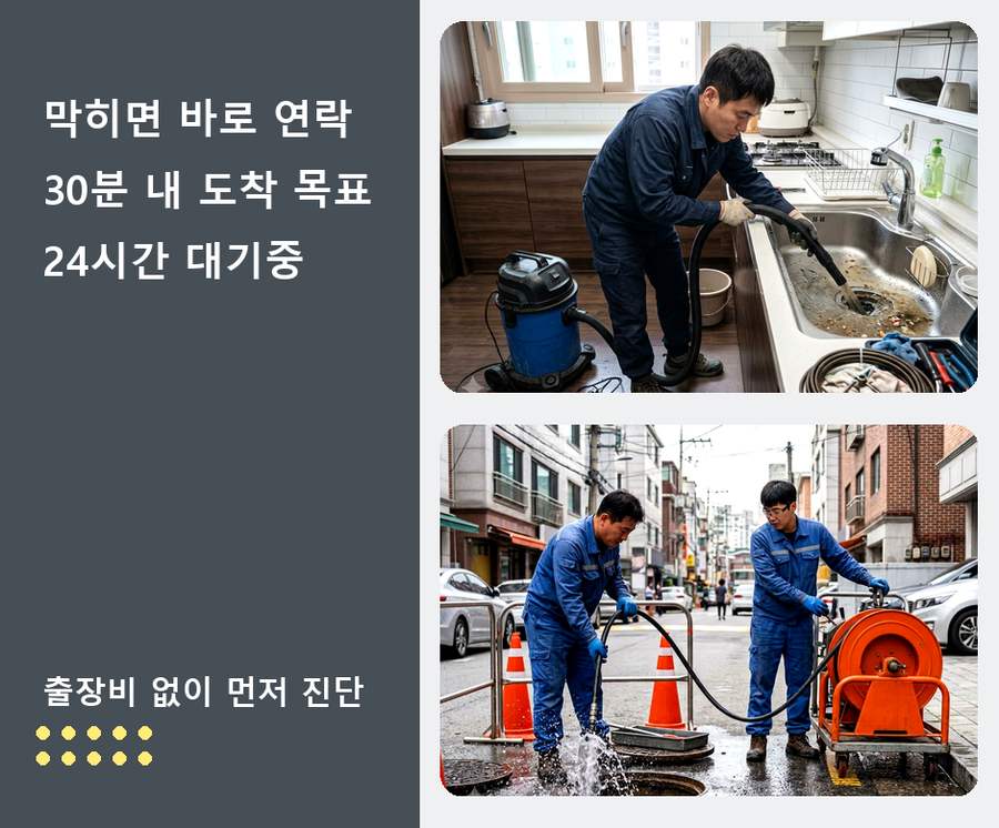 과천시 관문동 변기막힘 뚫음 현장 작업 사진 - 배관해결사