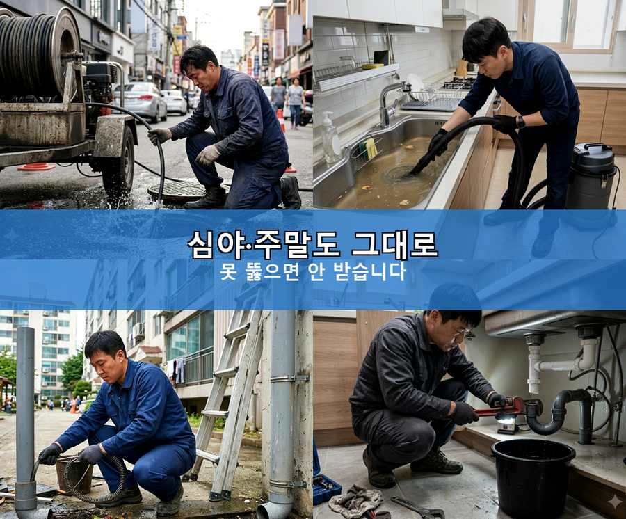 연천군 군남면남계리 변기막힘 뚫음 현장 작업 사진 - 배관해결사