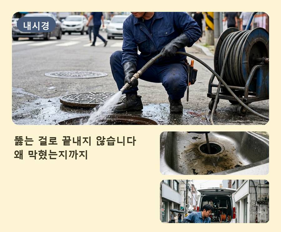 서울 중랑구 망우본동 변기막힘 원인 진단 현장 작업 사진 - 배관해결사