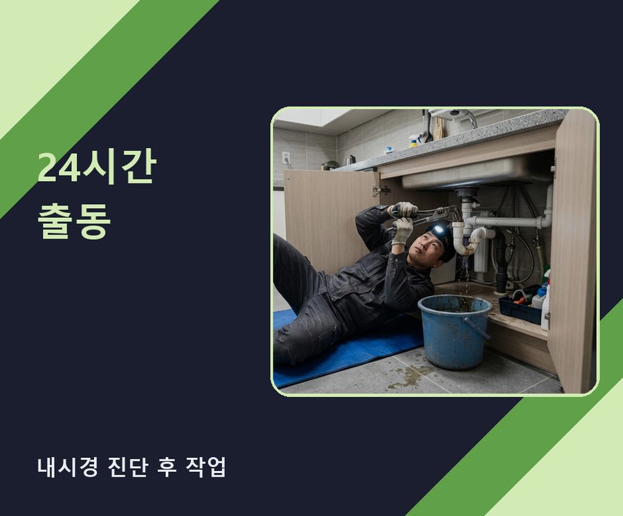 서울 성동구 금호동 싱크대막힘 고압세척·관통 작업 모습