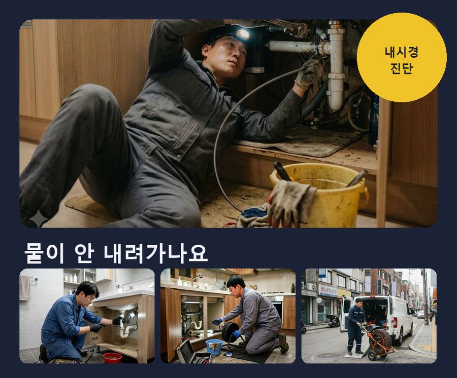 수원시권선구구 운동 배수구막힘 고압세척·관통 작업 모습
