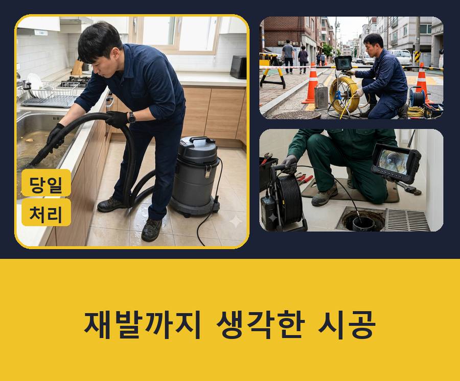 안성시 가사동 하수구막힘 빠른 해결 현장 작업 사진 - 배관해결사