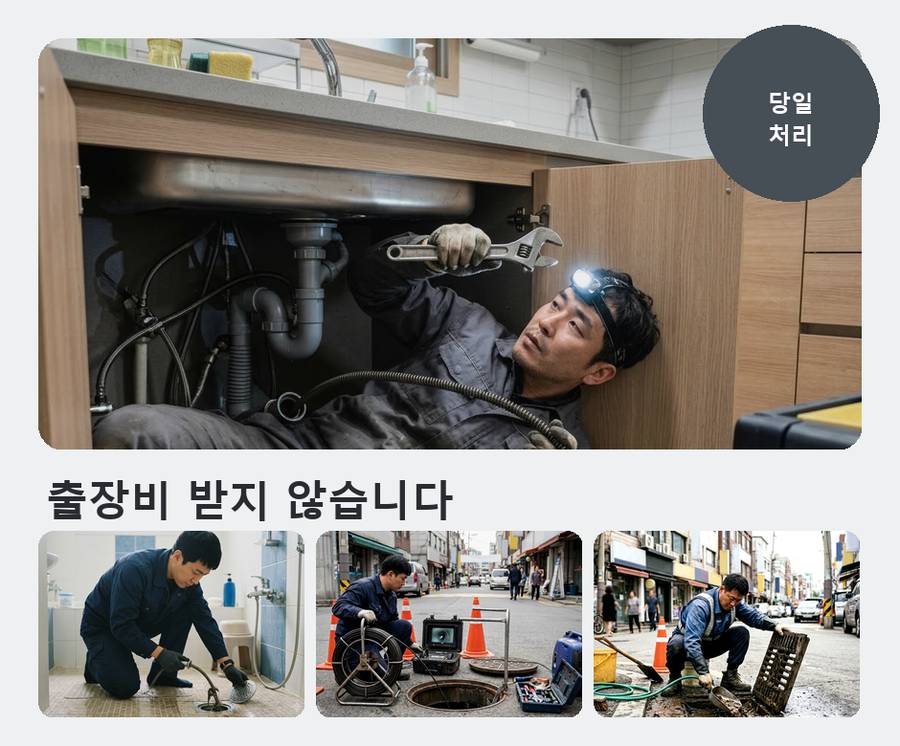 연천군백학면구 미리 배수구막힘 당일 처리 현장 작업 사진 - 배관해결사