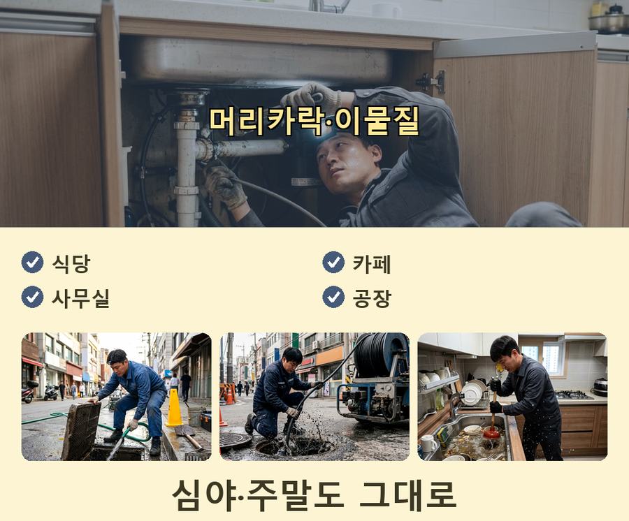 여주시 가업동 싱크대막힘 출장비 무료 현장 작업 사진 - 배관해결사