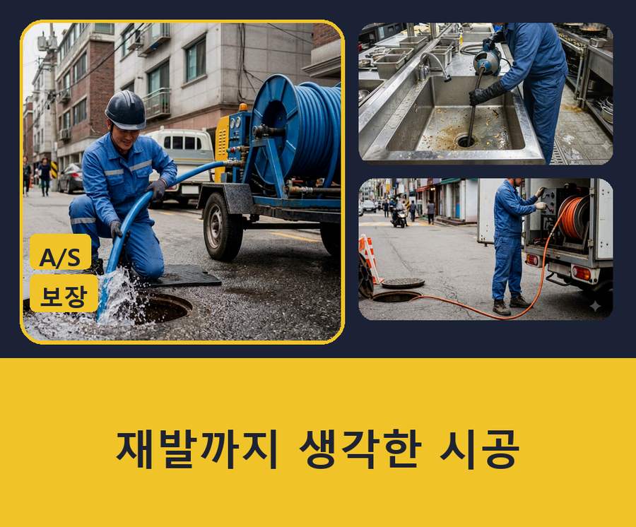 서울 중랑구 면목동 싱크대막힘 24시 출동 현장 작업 사진 - 배관해결사