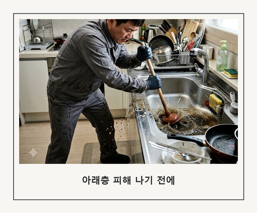 용인시수지구 상현동 싱크대막힘 야간 출동 현장 작업 사진 - 배관해결사