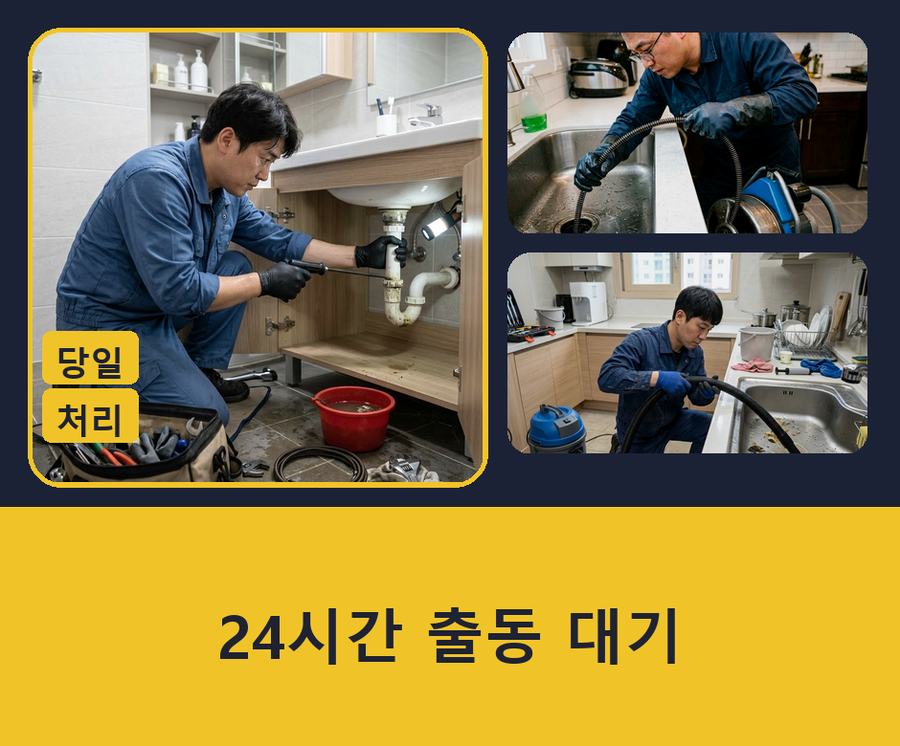 김포시양촌읍구 래리 싱크대막힘 빠른 해결 현장 작업 사진 - 배관해결사
