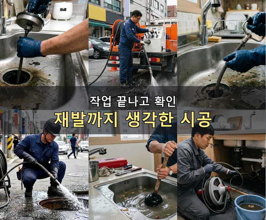서울 강남구 대치동 하수구막힘 24시 출동 현장 작업 사진 - 배관해결사