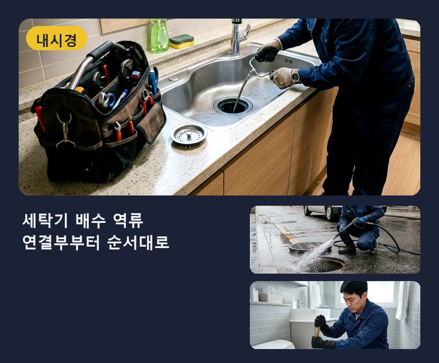 서울 구로구 가리봉동 배수구막힘 원인 진단 현장 작업 사진 - 배관해결사