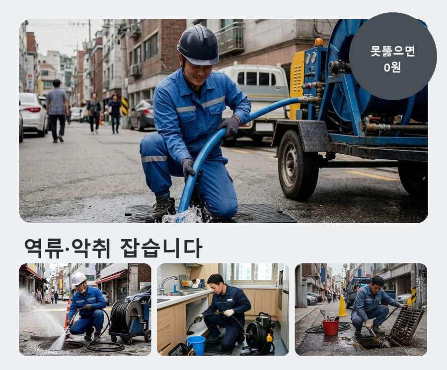 서울 광진구구 의동 싱크대막힘 출장비 무료 현장 작업 사진 - 배관해결사