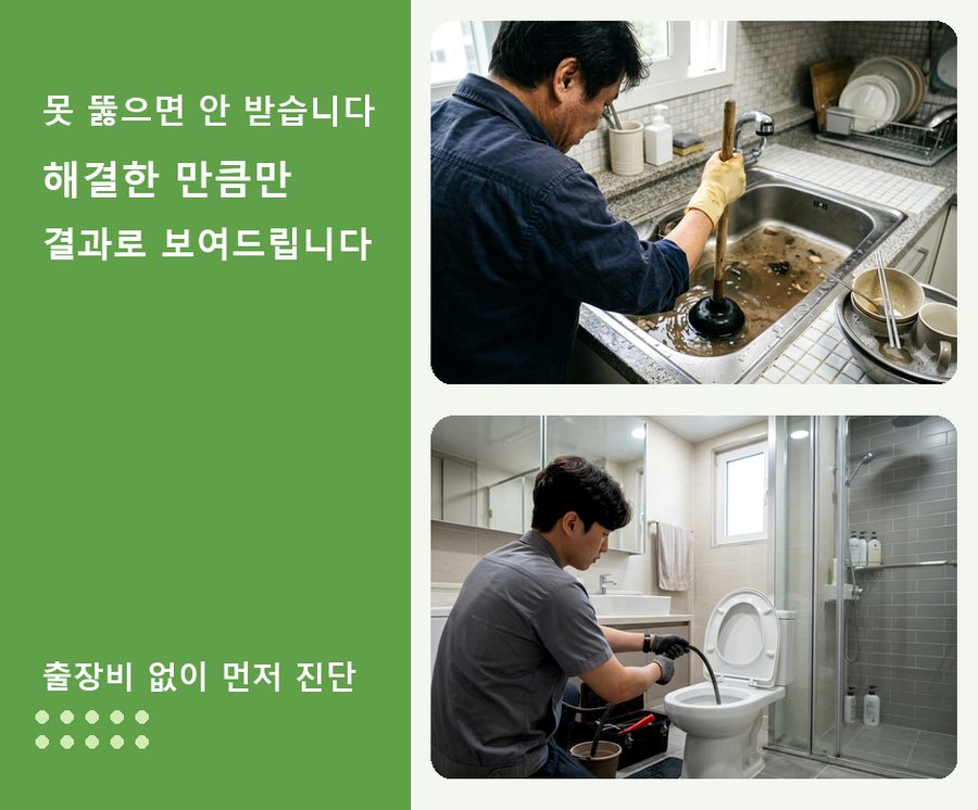 서울 광진구구 의동 하수구막힘 고압세척·관통 작업 모습