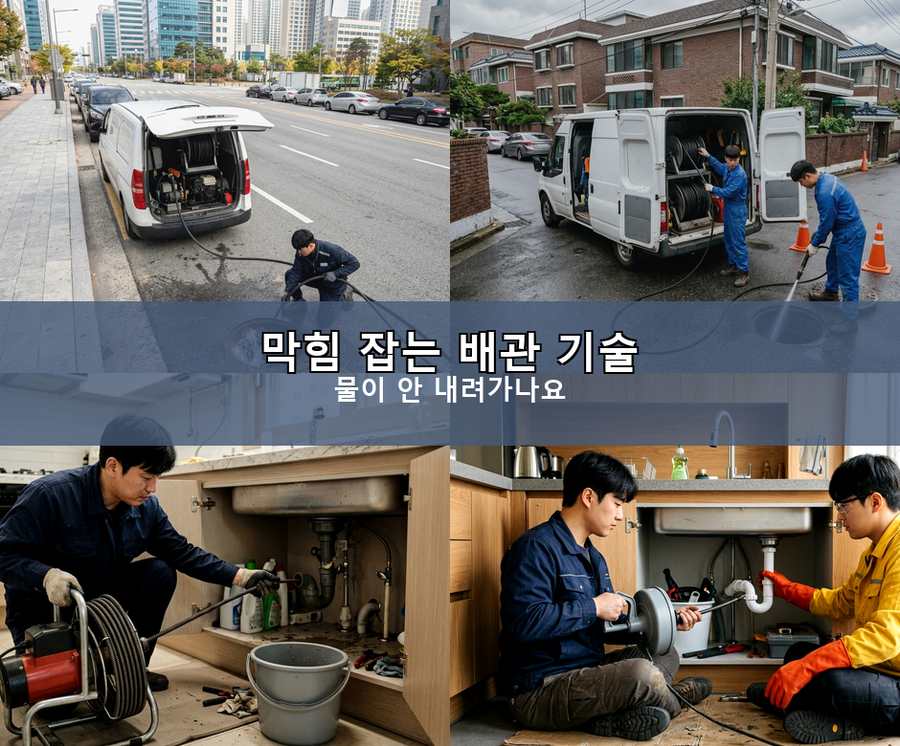 김포시양촌읍구 래리 하수구막힘 야간 출동 현장 작업 사진 - 배관해결사
