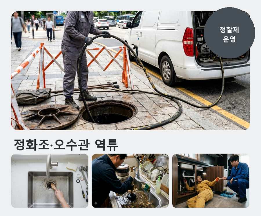 서울 도봉구 도봉동 배수구막힘 가격 안내 현장 작업 사진 - 배관해결사