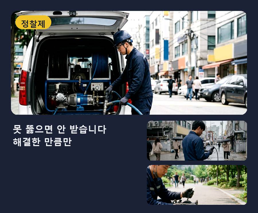 과천시 갈현동 변기막힘 가격 안내 현장 작업 사진 - 배관해결사
