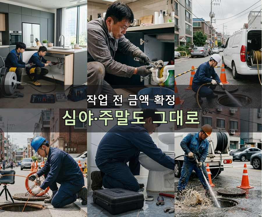 연천군 군남면남계리 싱크대막힘 24시 출동 현장 작업 사진 - 배관해결사
