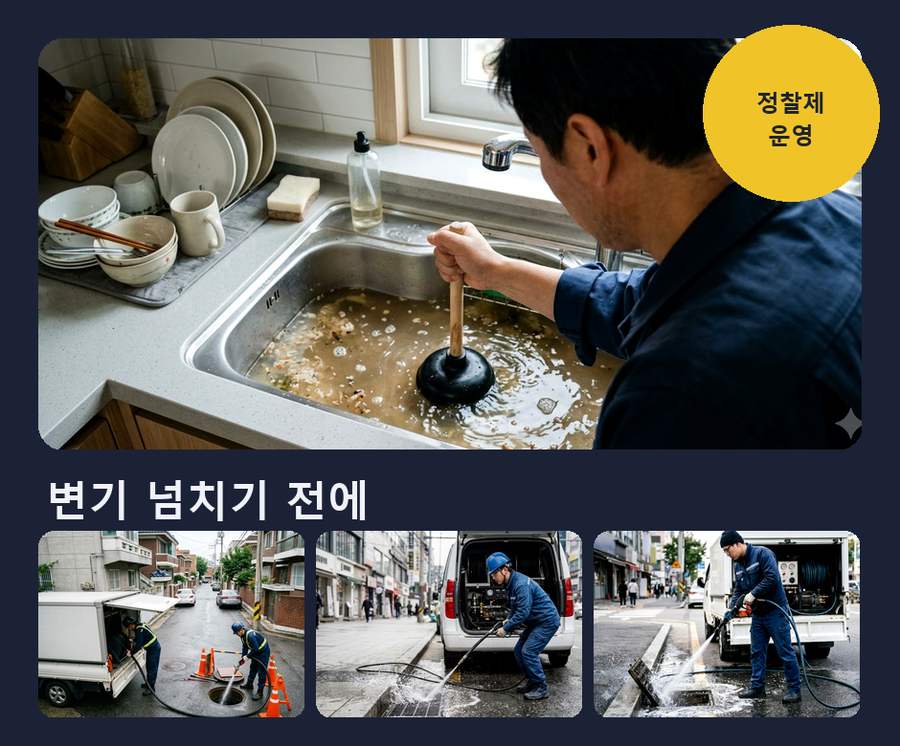 포천시군내면구 읍리 욕실 배수구막힘 전문 업체 현장 작업 사진 - 배관해결사