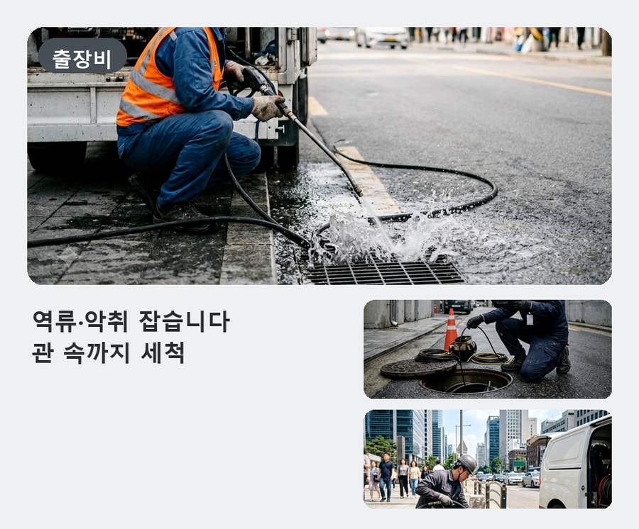 서울 관악구 난향동 변기막힘 원인 진단 현장 작업 사진 - 배관해결사