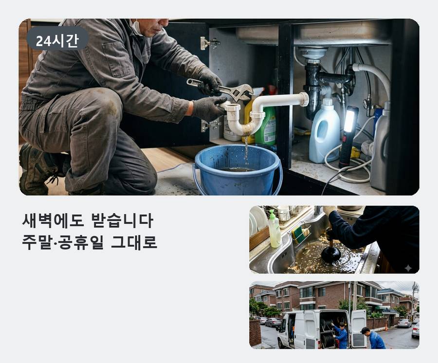 고양시일산서구구 산동 변기막힘 고압세척·관통 작업 모습