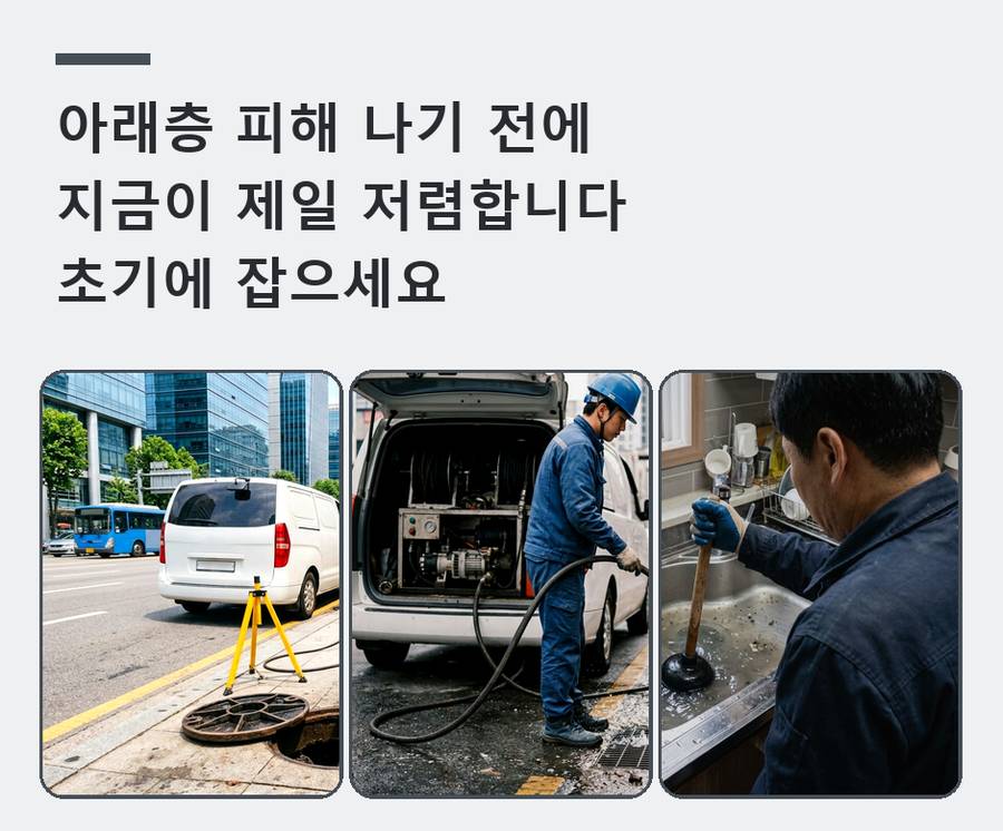 연천군 군남면남계리 하수구막힘 출장비 무료 현장 작업 사진 - 배관해결사
