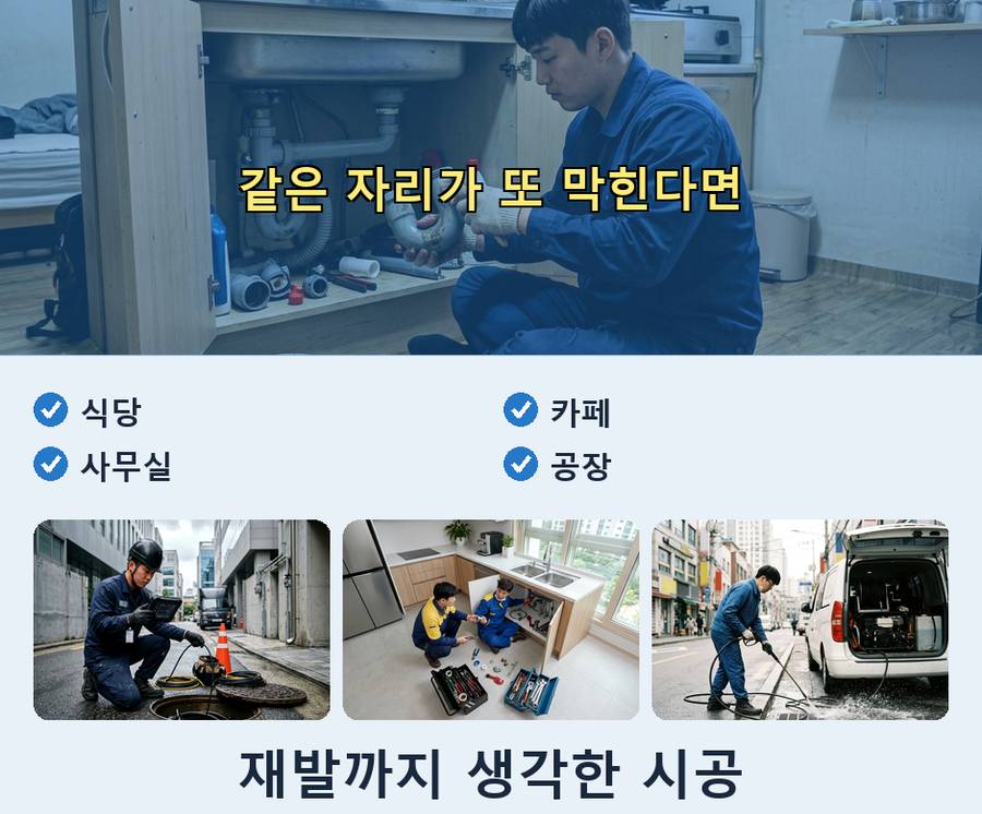 연천군 미산면광동 싱크대막힘 야간 출동 현장 작업 사진 - 배관해결사
