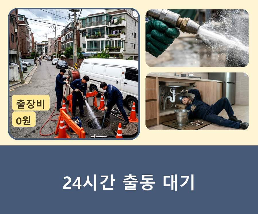 용인시수지구 상현동 변기막힘 비용 현장 작업 사진 - 배관해결사