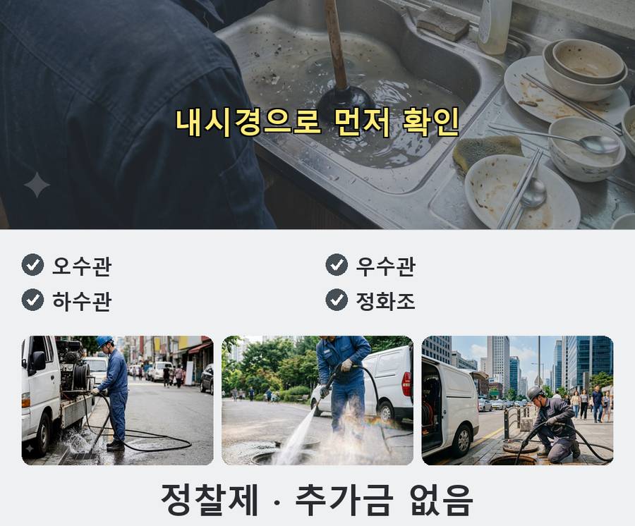 서울 구로구 개봉동 변기막힘 고압세척·관통 작업 모습