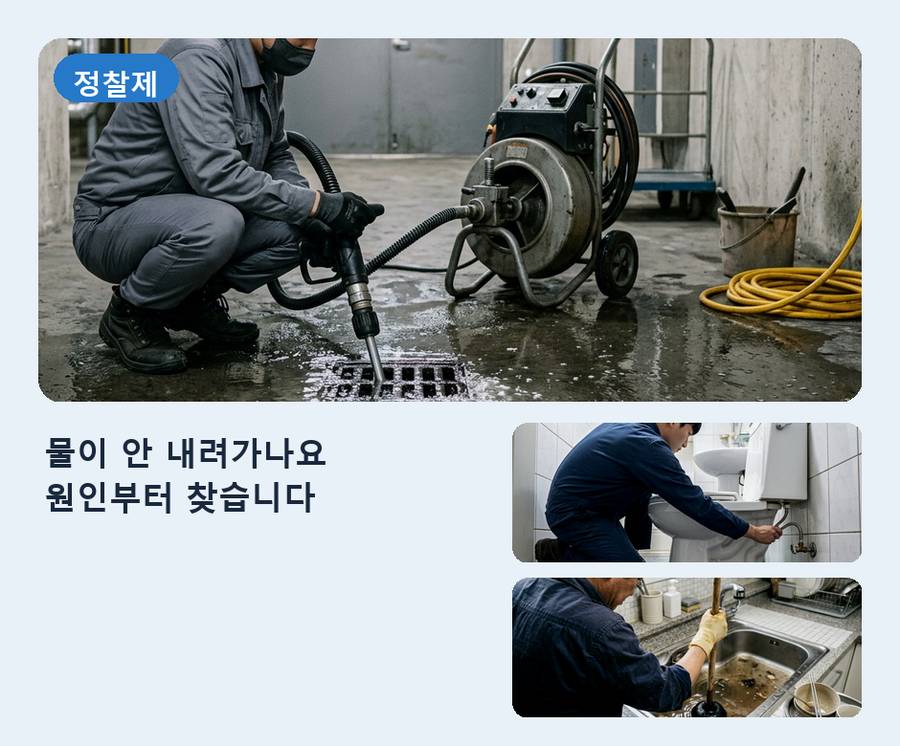 서울 성동구 금호동 하수구막힘 업체 현장 작업 사진 - 배관해결사
