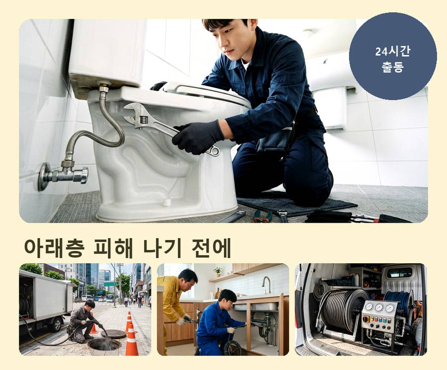 성남시수정구 고등동 하수구막힘 야간 출동 현장 작업 사진 - 배관해결사