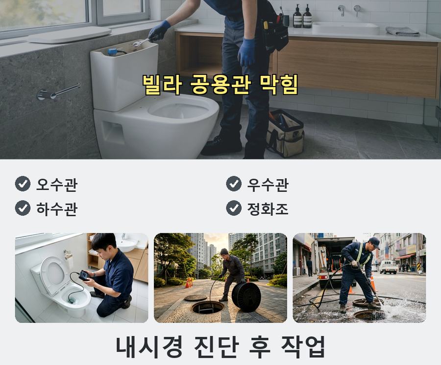 서울 관악구 낙성대동 배수구막힘 뚫음 현장 작업 사진 - 배관해결사