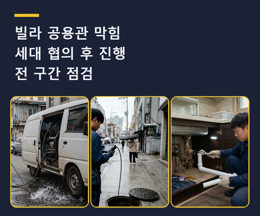 서울 동작구 노량진동 하수구막힘 업체 현장 작업 사진 - 배관해결사